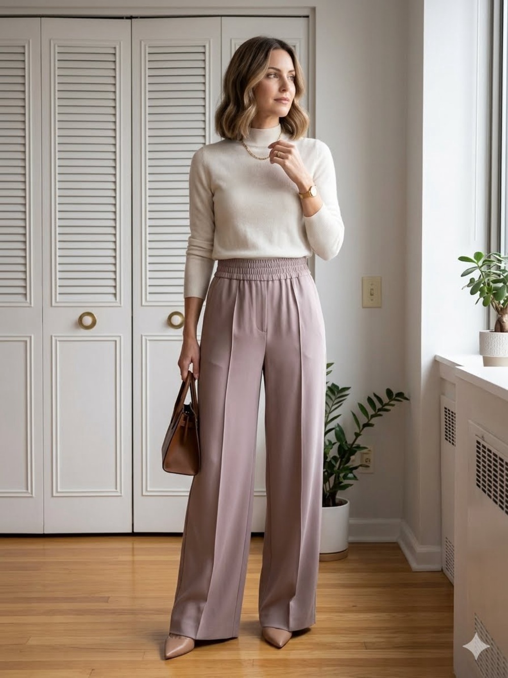 Inwear Wide-Leg Pants in Greyish Taupe